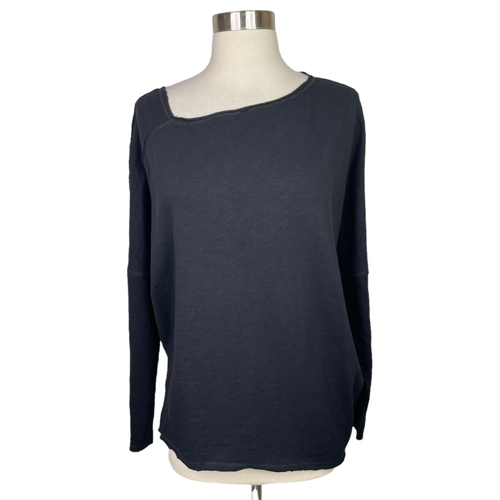 Heather by Bordeaux Black Tootie Asymmetrical Neckline Top, Medium